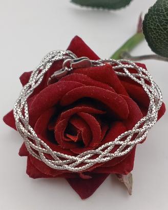 bracciale Argento 925 maglia intrecciata veneziana