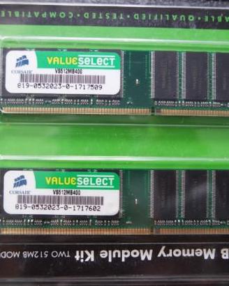 Ram DDR 400 dual chanel totali 1GB