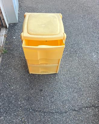 Contenitori in plastica tre cassetti .