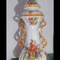  VASO IN CERAMICA DI BASSANO CON COPERCHIO 