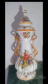  VASO IN CERAMICA DI BASSANO CON COPERCHIO 