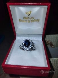 Anello zaffiro e diamanti 