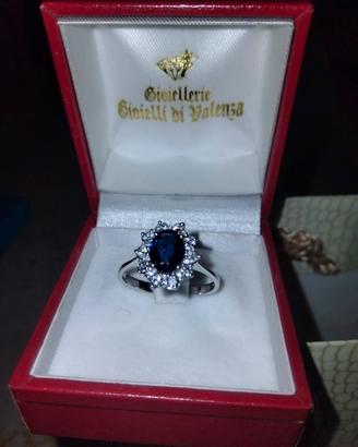 Anello zaffiro e diamanti 