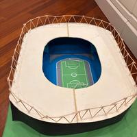 Modellino di stadio di calcio di legno