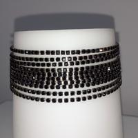 Set 10 bracciali tennis nero elasticizzato