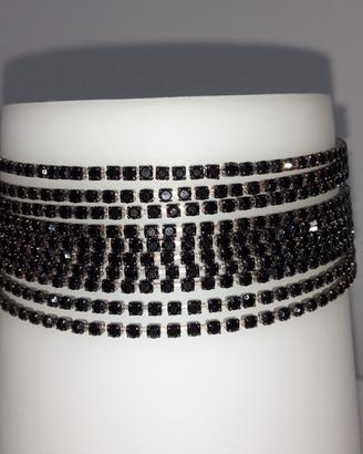 Set 10 bracciali tennis nero elasticizzato