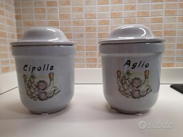 Porta aglio e cipolla in ceramica