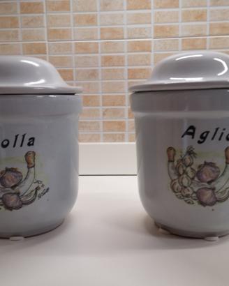 Porta aglio e cipolla in ceramica