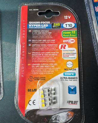 Coppia Lampadine Luci a Led Smd T10 6500K LAMPA