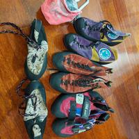 scarpette da arrampicata + porta magnesio