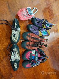 scarpette da arrampicata + porta magnesio