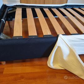 struttura letto sfoderabile con rete a doghe 