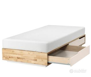 Struttura letto singolo con cassetti 