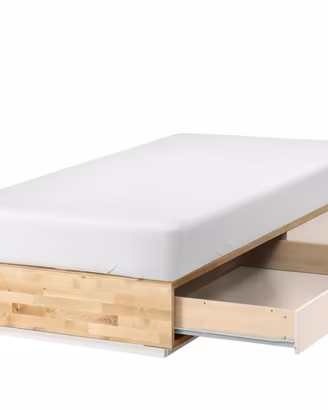 Struttura letto singolo con cassetti 