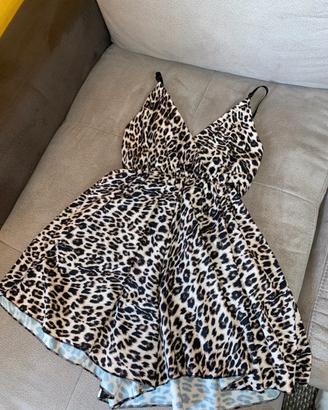 Abito corto estivo leopardato