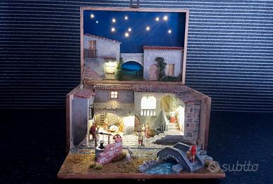 Presepe in bauletto di legno - fatto a mano