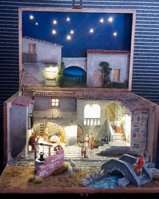 Presepe in bauletto di legno - fatto a mano