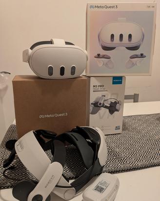 Meta Quest 3 128GB + BOBOVR M3 Pro (Batteria Magne