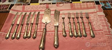 antico set di posate solingen da dolce tot. 14 pez