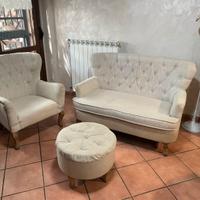 Set Divano sofa e pouf shabby