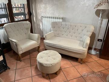 Set Divano sofa e pouf shabby