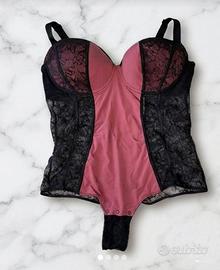Splendido body yamamay nero e rosa antico