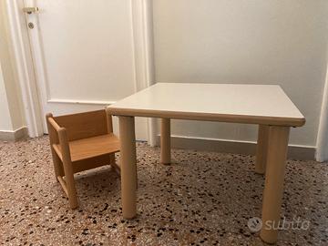 Tavolo montessori legno e 1 o 2 sgabelli - Tutto per i bambini In vendita a  Roma