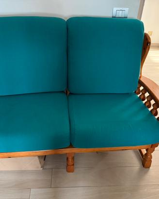 Divanetto 2 posti, legno massello, stile rustico