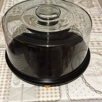 Contenitore per formaggio in legno e vetro