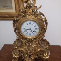 Orologio da camino ottone dorato