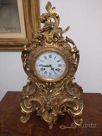 Orologio da camino ottone dorato