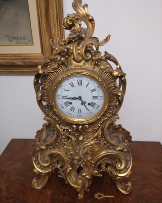 Orologio da camino ottone dorato