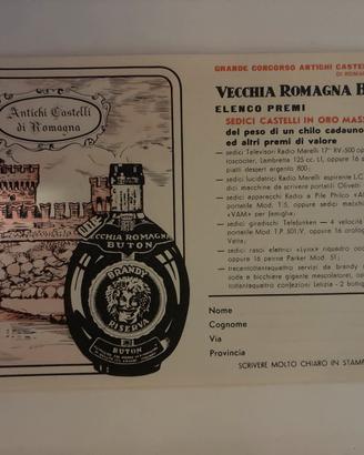 Cartilina concorso Veccgia Romagna Buton del 1958