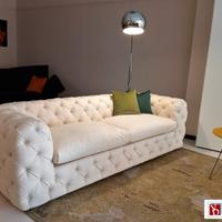 Divano Chester Moderno Bluemoon Velluto Beige