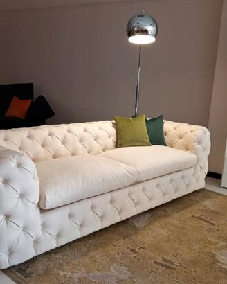 Divano Chester Moderno Bluemoon Velluto Beige