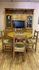 Mobile con tavolo e 4 sedie in legno massello