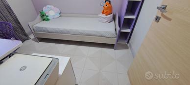 Letto singolo lilla rovere chiaro COLOMBINI