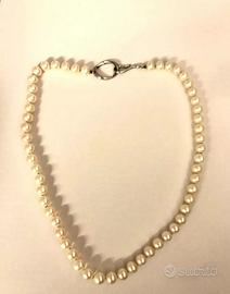 Milleluna Girocollo con Perle oro bianco