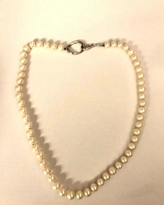 Milleluna Girocollo con Perle oro bianco