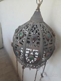 lampadario o lampadario vintage in metallo