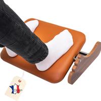 Poggiapiedi Scrivania in Legno e Pelle Ergonomico