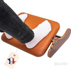 Poggiapiedi Scrivania in Legno e Pelle Ergonomico