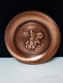 Piatto in rame sbalzato ø15,5 val di sole trentino