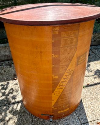 Tino in vetroresina 500 litri per mosto e vino