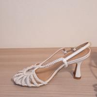 scarpe pelle intrecciata 