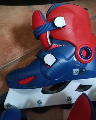 Pattini in linea roller bambino e protezioni
