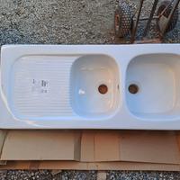 Lavello Genius cm. 116x50 doppia vasca in ceramica