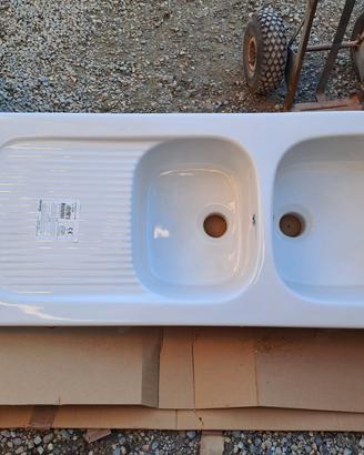 Lavello Genius cm. 116x50 doppia vasca in ceramica