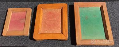 3 cornici in legno mass. anni 40/50