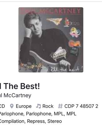 CD Paul Mc Cartney All The Best 
